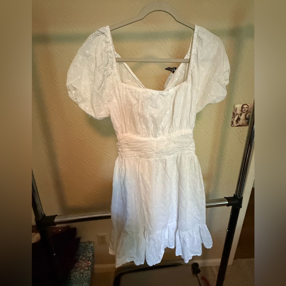 Sincerely Jules White Puff Sleeve Mini Dress
